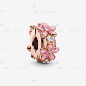 Pandora Pink Daisy Spacer Clip Charm
